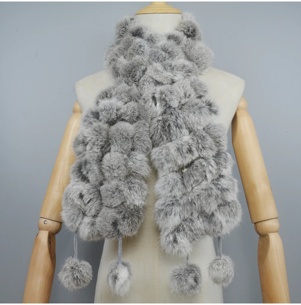 Women Natural Rabbit Fur Scarf Winter Warm Rabbit Fur Neckerchief Lady Rabbit Fur Ring Scarves Wholesale Retail 250808