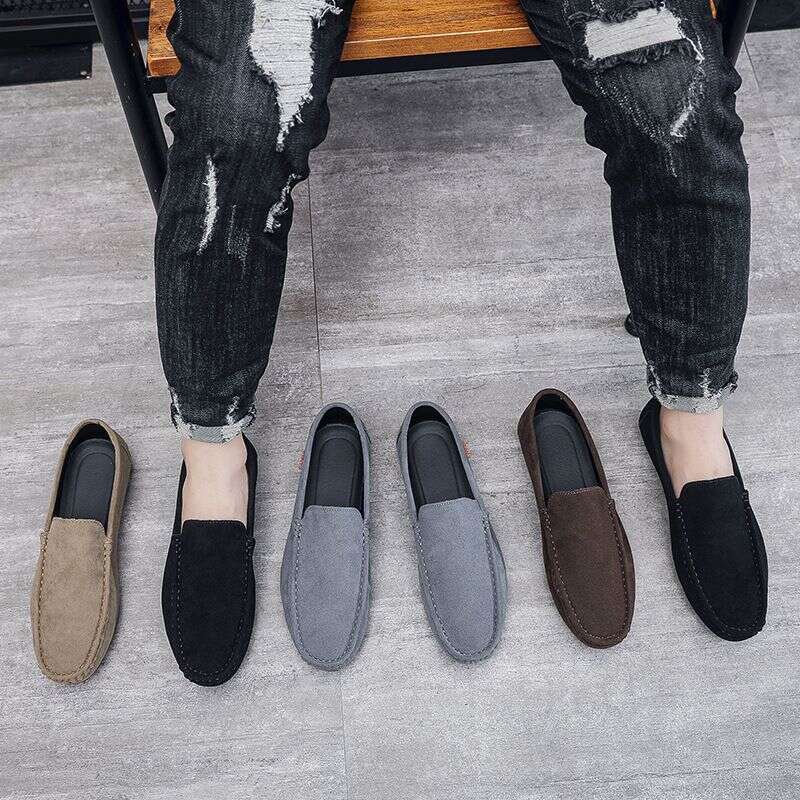 2025 Dou Spring New Style Men's For Leisure And Breathable Driving Flat Bottom Lazy Shoes 2Dcd