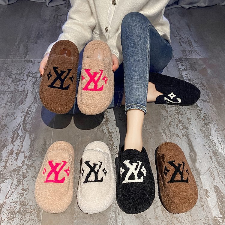 Designer shoes free shipping warm winter outdoor indoor casual slippers vintage thick bottomed lamb wool cotton shoes