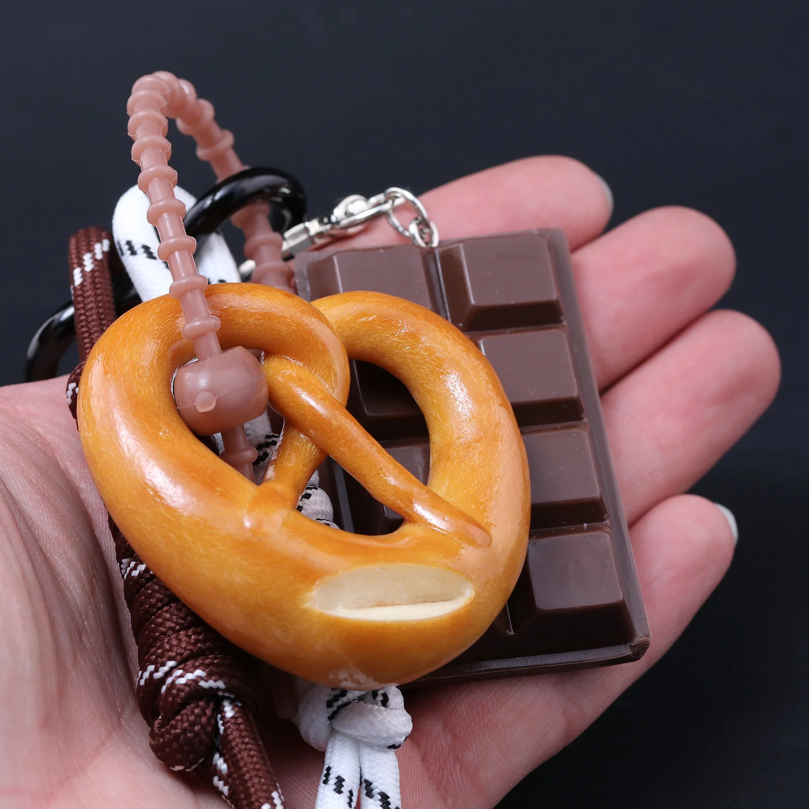 All Seasons Brown Cute Alkaline Bread Korean Version INS Bag Pendant Chocolate Climbing Rope Keychain Decorative Gift 250804
