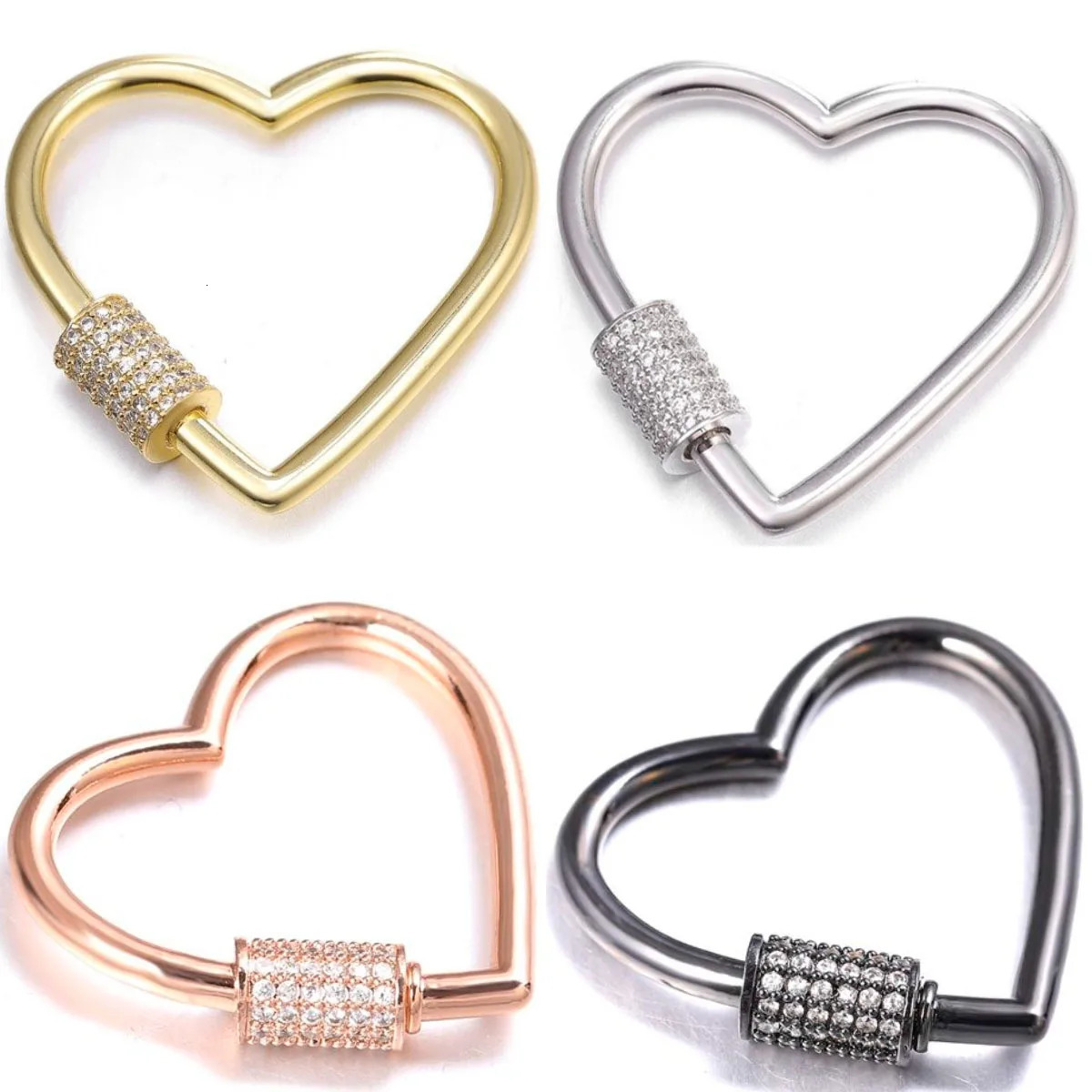 Simple Metal Heart Shaped Opening Keychain Handbag Strap Dog Chain Buckle Bag Lanyards Clip Hook DIY Accessories 250804