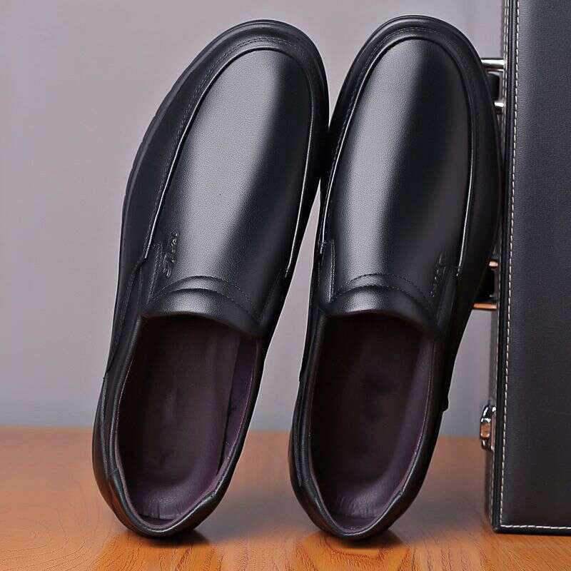 Leather Casual Business Shoes, Men's Breathable, Non Slip, Comfortable, Lightweight, Middle-aged Dad's Shoes