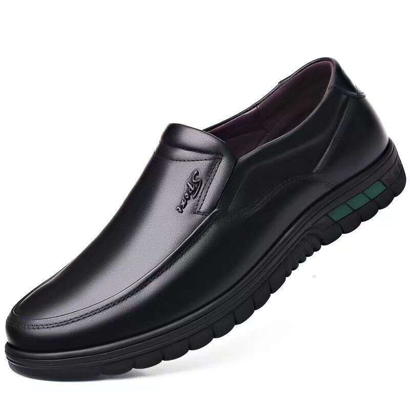 Leather Casual Business Shoes, Men's Breathable, Non Slip, Comfortable, Lightweight, Middle-aged Dad's Shoes