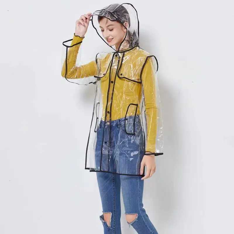 Clear EVA Rain Poncho Womens Lightweight Waterproof Raincoat with Hood Packable Outdoor Gear for Hiking Travel Y250814