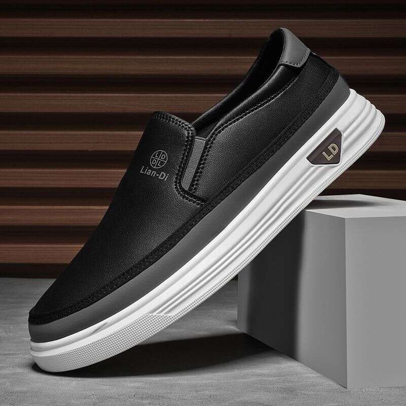 Spring 2025 New Plus Size Bean Breathable And Casual Loafers, Fashionable Leather Shoes, Trendy Men's Shoes