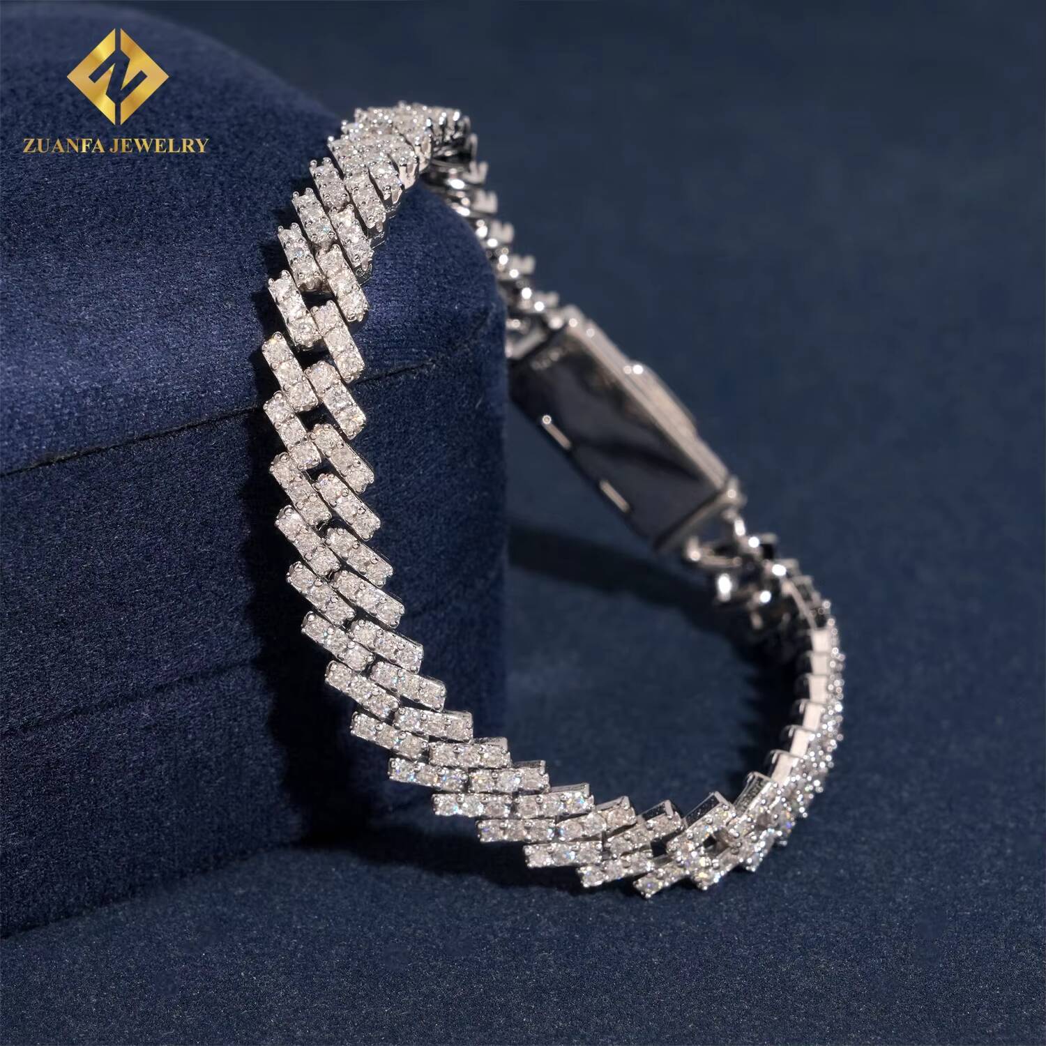 Custom 7mm Hip Hop Jewelry Pass Diamond Test Iced Out VVS Moissanite Cuban Link Chain 925 Sterling Silver Cuban Necklace