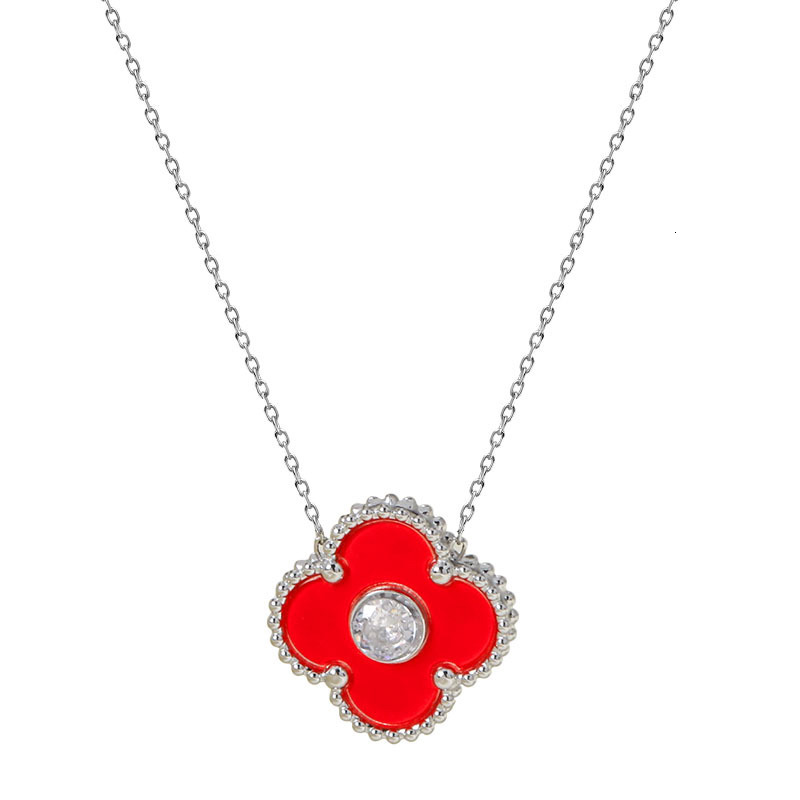 Minimalist Four-Leaf Clover Necklace for Women, Two-Way Wear, Non-Fading, High Version V Gold Craftsmanship, 50cm, High-End Feel Jewelry for Women