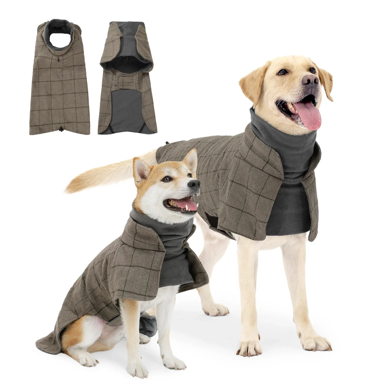 Dog Clothes Waterproof Windproof Winter Warm British Style Plaid Jack For Small Medium Large Dogs for 250814
