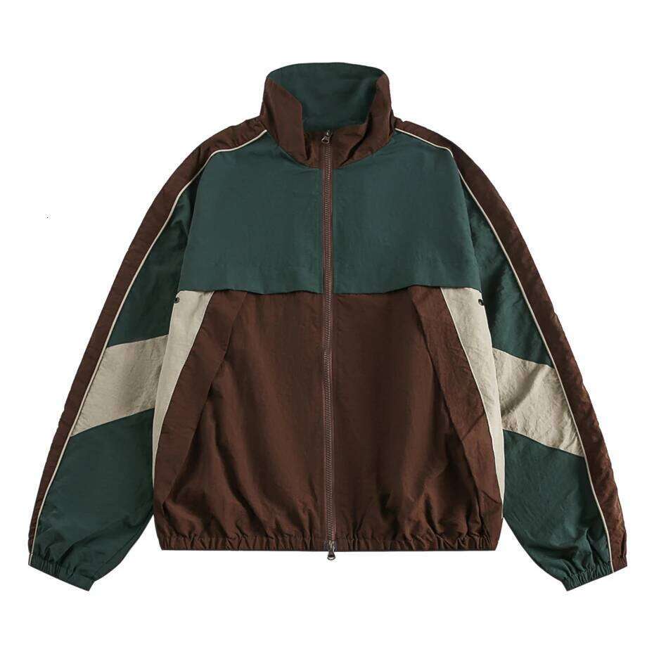Vintage Patchwork Windbreaker Men Haruku Casual Outdoor Jacket Mens Clothing Streetwear Hip Hop Spring New Jackets