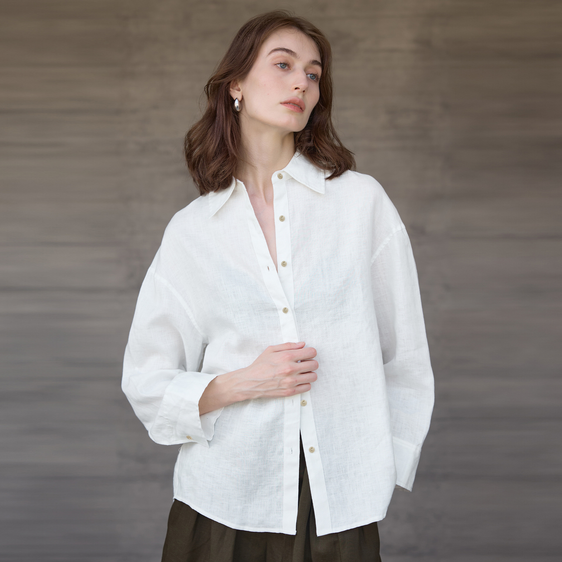 Old Style Pink Linen Loose Summer Relaxed Simple Commuting Cool Sun Protection Long Sleeve Shirt