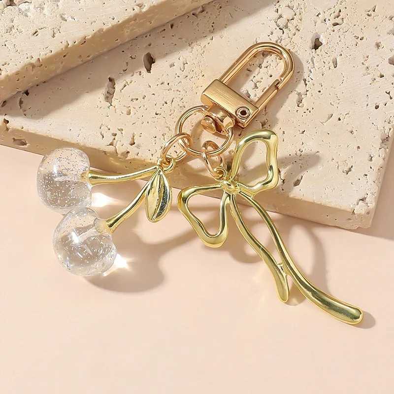 Cherry Pendant Keychain for Women Cute Bag Decoration Multifunctional Jewelry Car Key Accessories Trendy Charm Keyring S250815