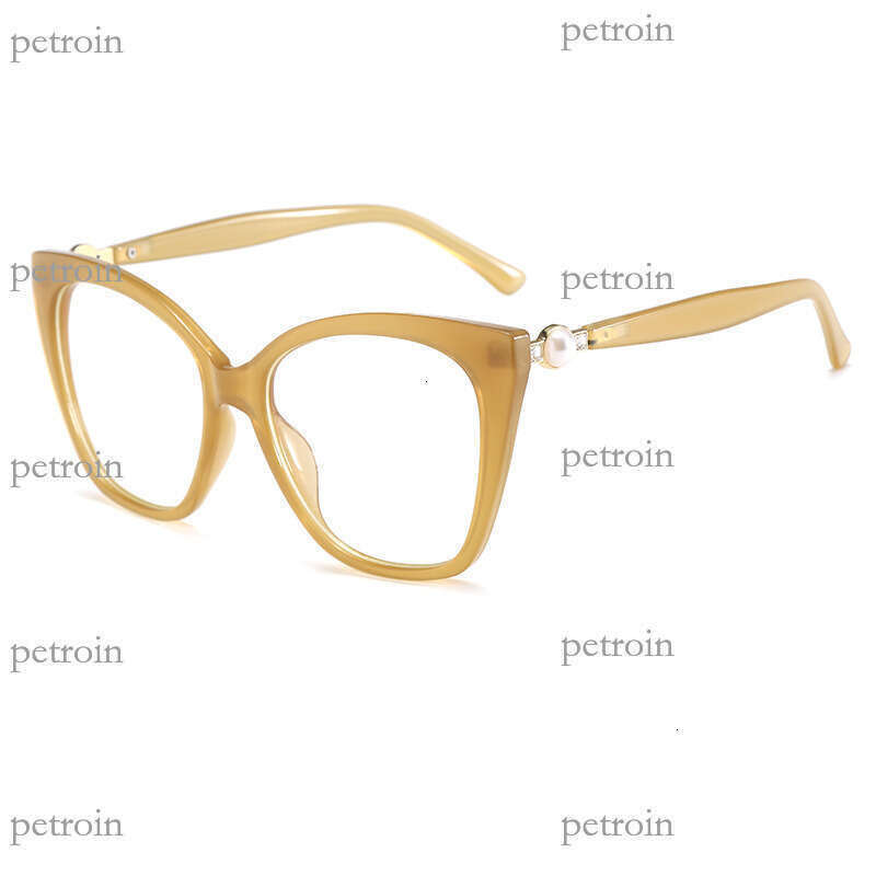 New Fashion Cat Eye Blue Light Blocking Glasses, Versatile Trendy Plain Glasses with Prescription Frames