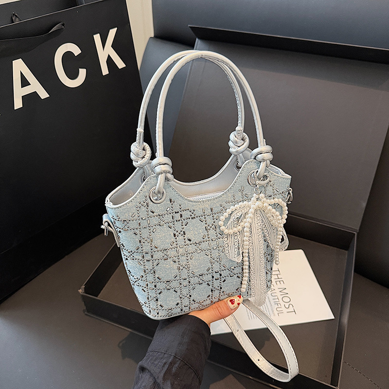 Korean Style Niche Rhinestone Sequin Handbag Free Shipping Designer Versatile Women's Commuting Shoulder Bag Luxury Leisure Shopping Crossbody Ba