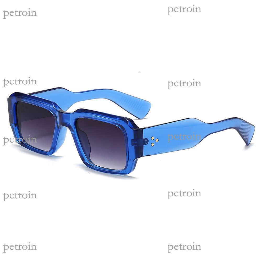 New Fashion Square Frame Rivet Sunglasses Personality Trendy Women's Sun Protection Shades