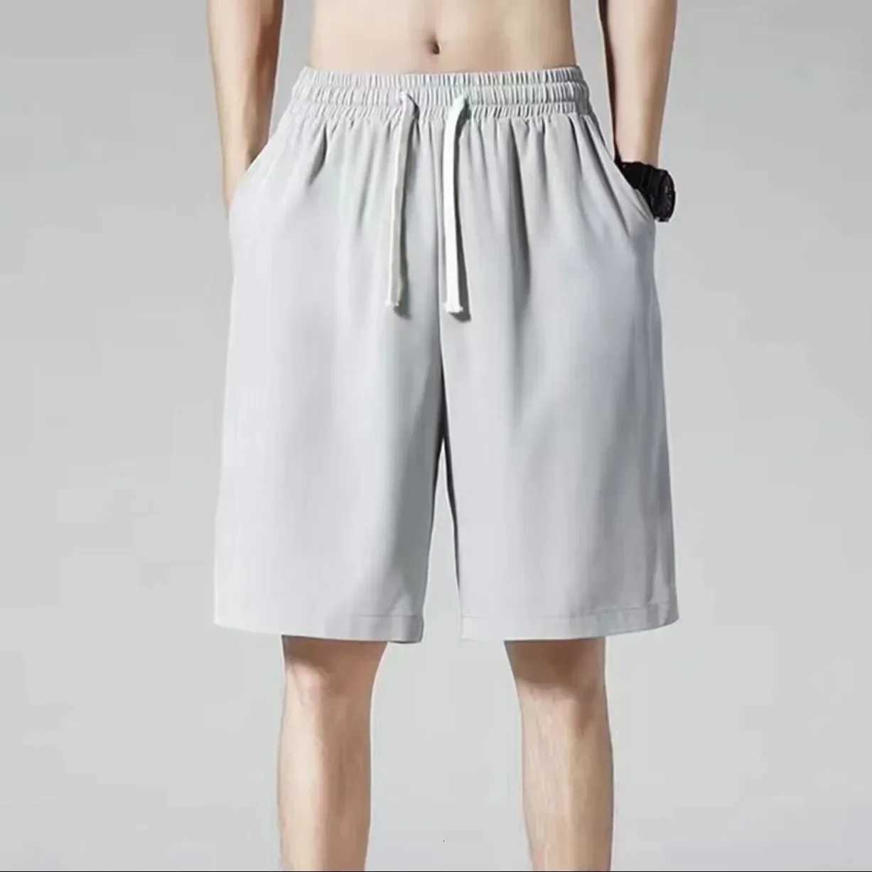 Shorts Loose-Fit Plus Size Mens Summer Thin Hong Kong Style Outerwear Pants Ultra-Thin Stocking Pants Casual Wear Y250814