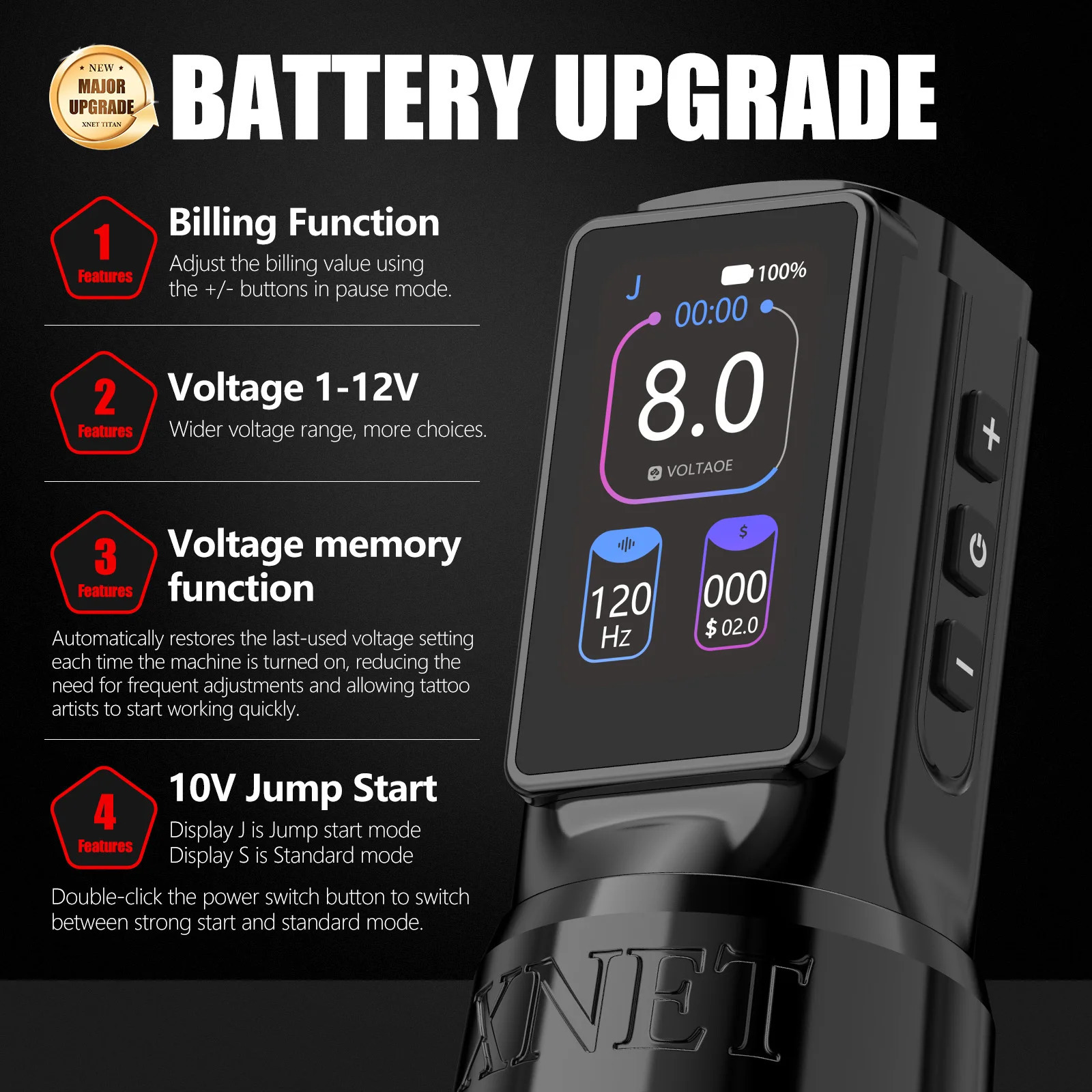 Xnet Titan Max Wireless Tattoo Machine Rotary Pen Coreless Motor 2400m MultiFunction Touchscreen Battery 112V for Artist Body 250809