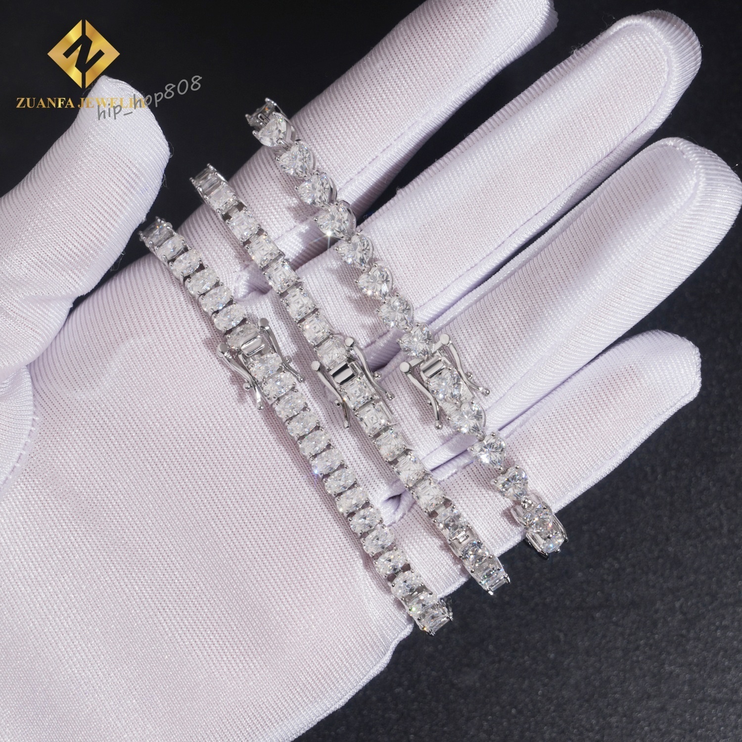 New Trendy Luxury Design Bracelets for Women Iced Out With Moissanite Diamond Charm Tennis Bracelet