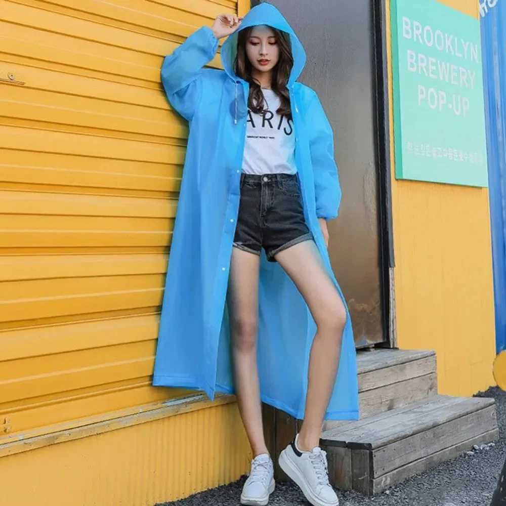 2024 Long raincoat for women and men Thickened waterproof raincoat for adults outdoor hiking camping rain hat raincoat Y250814