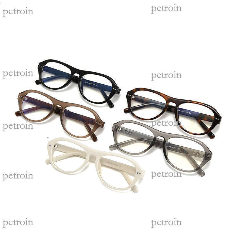 Fashion Trend Anti-Blue Light Oval Non-Prescription Slimming Eyeglass Personality Trendy Glasses Frame Live Streaming
