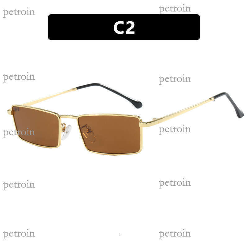 Metal Small Square Frame Sunglasses New Ins Fashion High-end Street Style Sunshade Glasses