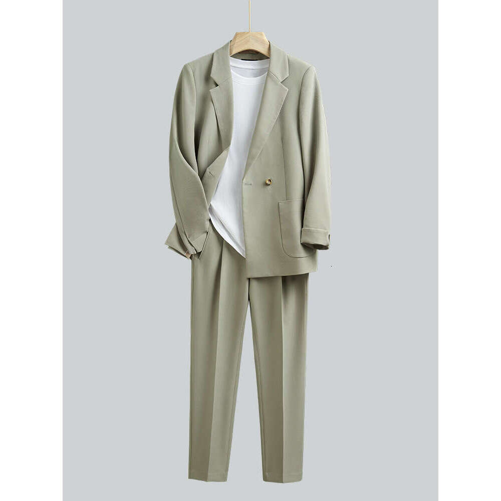 Loose Fit Casual Suit Set Men, Korean Style, Handsome Trendy, Light Mature, Spring And Autumn Small Blazer Jacket For Men B5