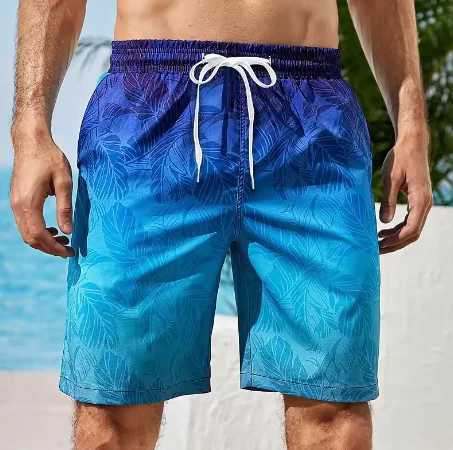 New Summer Vacation Mens Palm Tree Print Drawstring Waist Board Shorts Fashion Swim Trunks 3D Print Breathable Short Streetwear Y250814