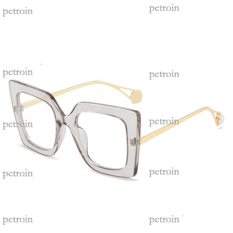 New Large Fashionable Personality Non-Prescription for Women Full Square Two-Tone Frame Blue Light Blocking Glasses Trendy