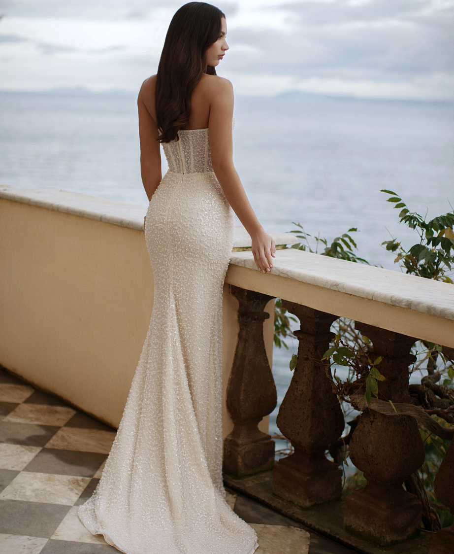 Simple Mermaid Wedding Dress Sweetheart Neck Sleeveless Bridal Gowns Sequins Beaded Sweep Train Dresses Custom Made vestidos de novia