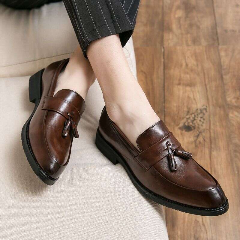 Lefu British Fashion Su One Foot Pedal Korean Version Casual Small Size Business Leather Men's Wedding Shoes
