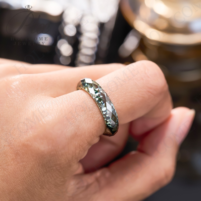 Customized Rare Finger Ring Lab Created Faceted Moissanite Diamond Ring Men Women Genuine Moissanite Stone Rings Fashion Jewelry Accessories