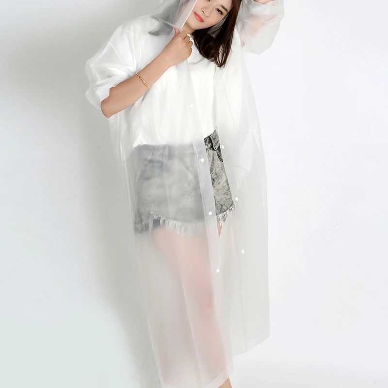 Environmental Women Raincoat Men Black Rain Clothes Cover Hooded Poncho Motorcycle Rainwear Adult Clear Portable Rain Y250814