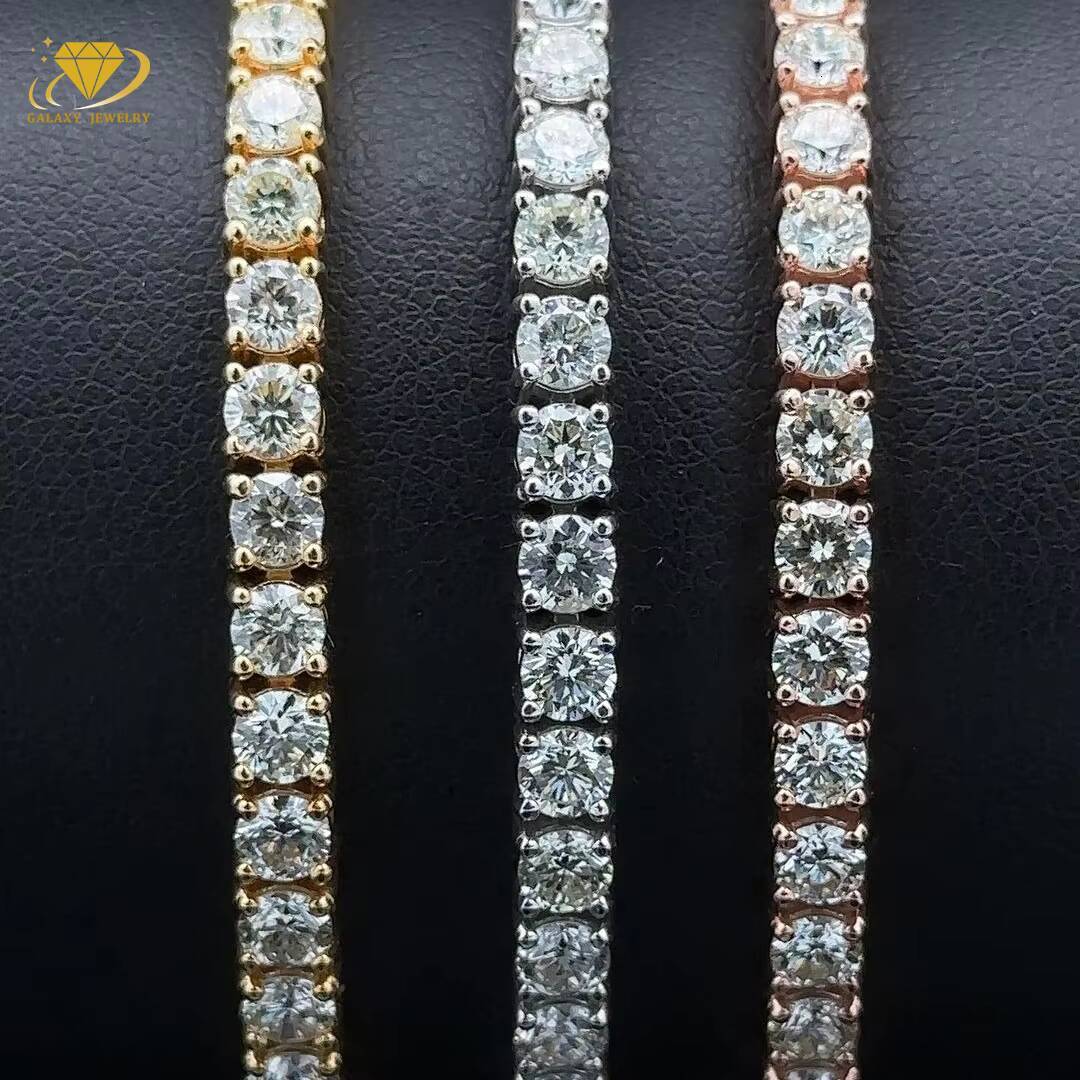Fashion Jewelry 2mm 3mm 4mm 5mm 925 Sterling Silver Hip Hop Jewelry D Moissanite Vvs1 Tennis Chain Bracelets Jewelry for Women