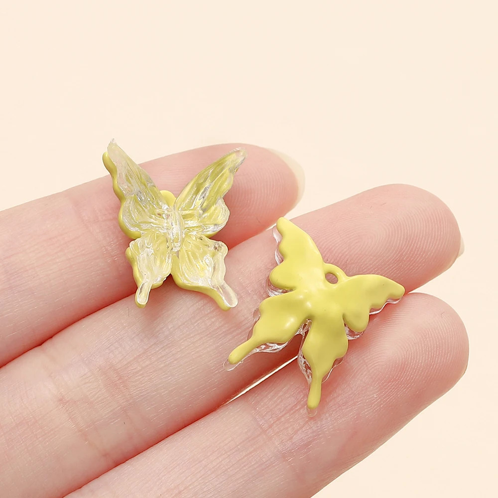 1Pcslot Butterfly Peandant Alloy Metal Animal Charms Colorful Butterflies For DIY Necklace Bracelet Jewelry Making Finding 250804