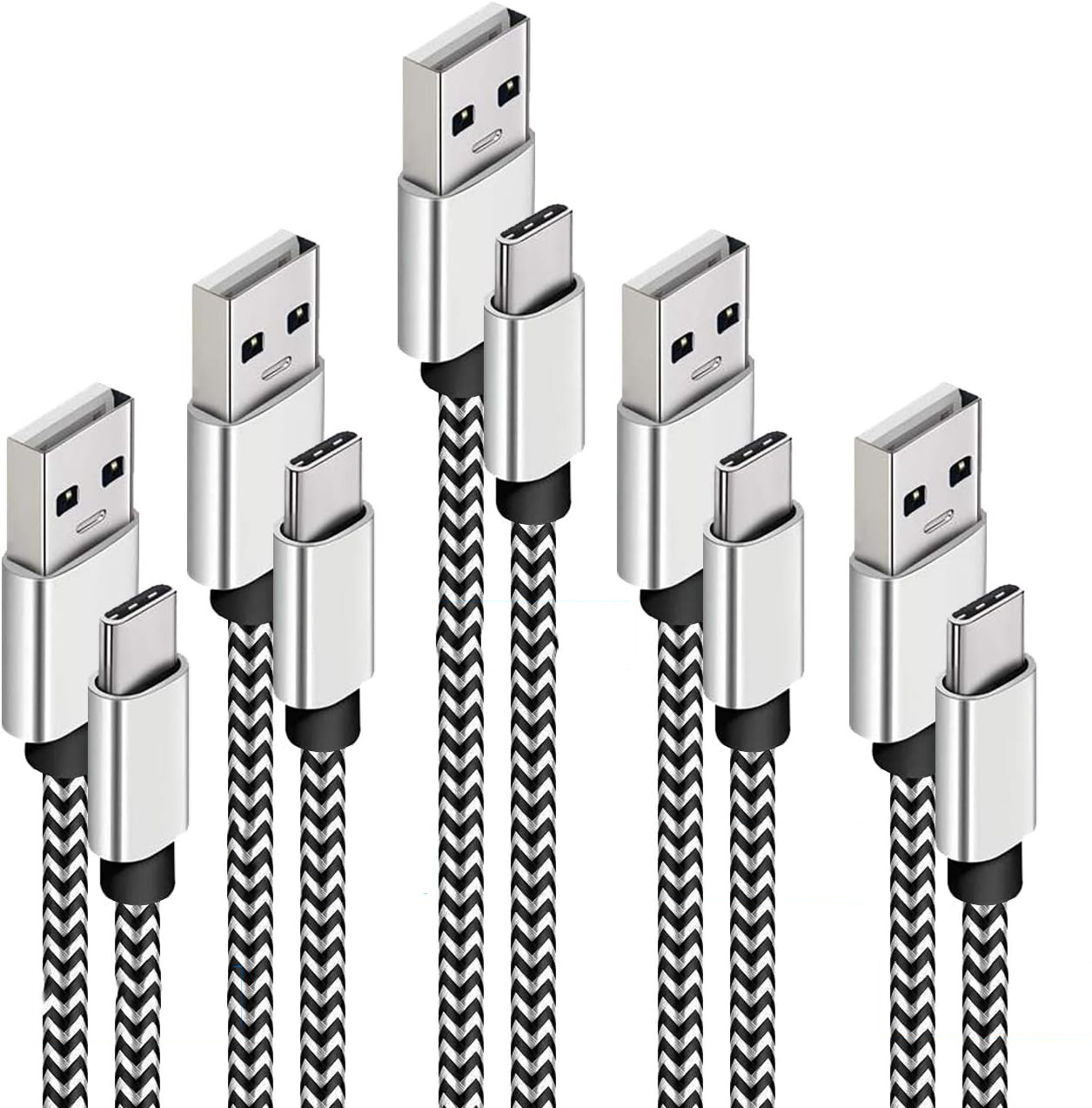 Fabric Braided Nylon 1m 2m 3m micro V8 type c usb Charger cable Cables Wire For Samsung Galaxy S10 S23 S24 Note 20 htc lg Andorid phone gps pc 15 16