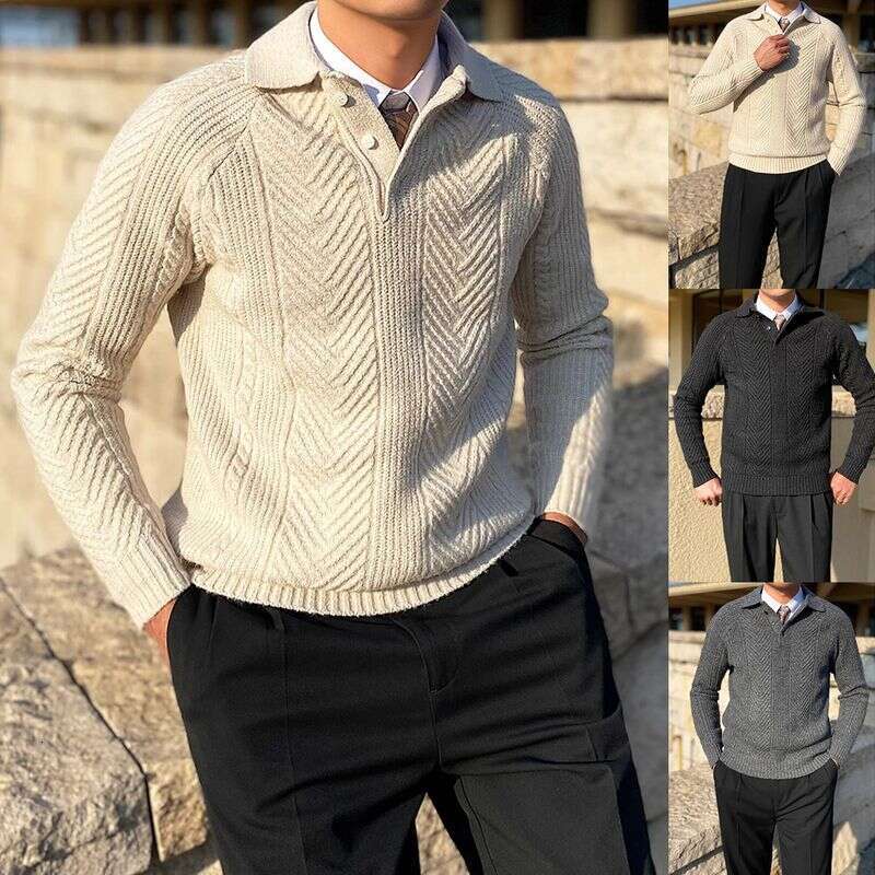 Clothing Shirt Lapel Sweater Men's Light Business Style Warm Large Size