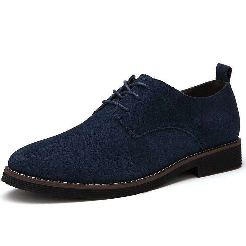 Plus Size Men's Genuine Business Casual Shoes Pure British Style Suede Leather Middle-aged And Elderly