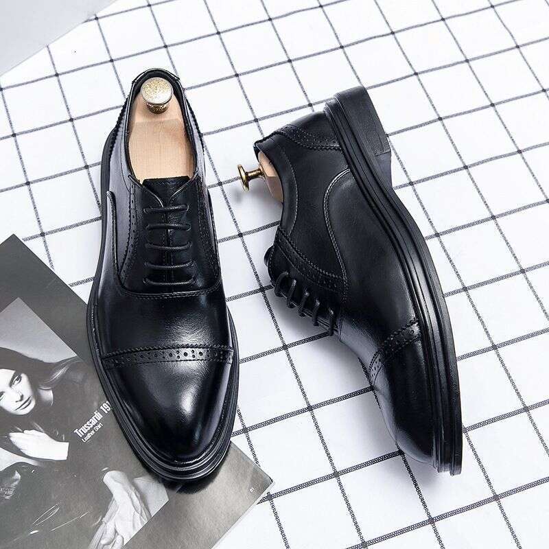 Formal Business British Style Height Increasing Pointed Toe Men's Suit Leather Spring Autumn New Wedding Shoes