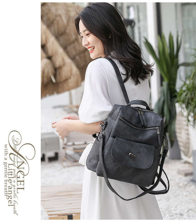 Bags Designer Women 2025 New PU Large Capacity Dual-use Casual Backpack Women's Bag