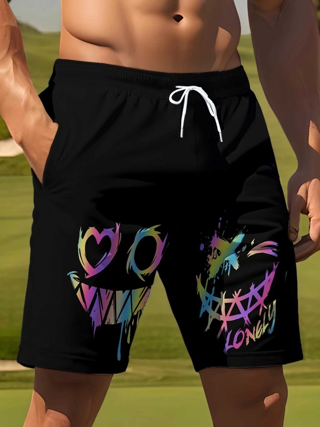 Summer 2025 bEST-selling mens shorts Casual and fashionable face printed outdoor street shorts Y250814