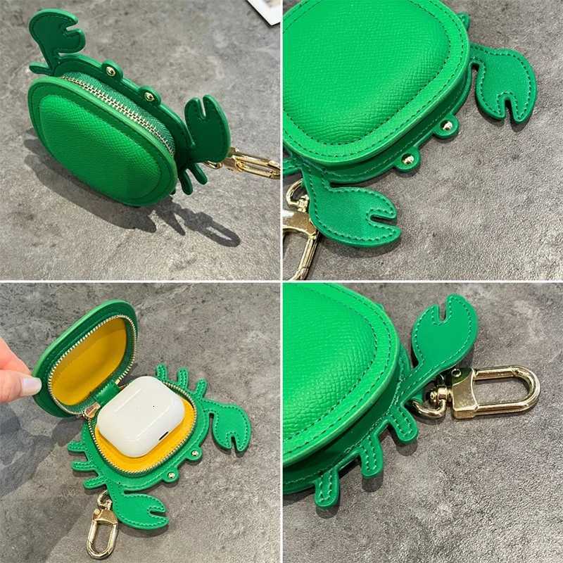 Creative Crab Design Girls Gift Pendant 2025 New Pu Leather Coin Purse Lipstick Bag Pendant Cute Mini Wallet Keychain Pendant Y250815
