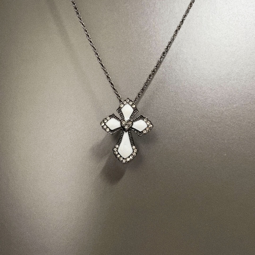 American Style Stainless Cross Jewelry for Women High-End Titanium Steel Non-Fading Zircon Necklace Accessories Jewelry for Women