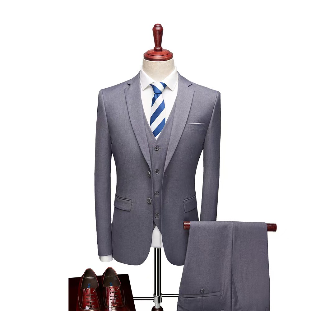 T1479 double-button suit for men Korean style slim wedding groom business casual suit for men