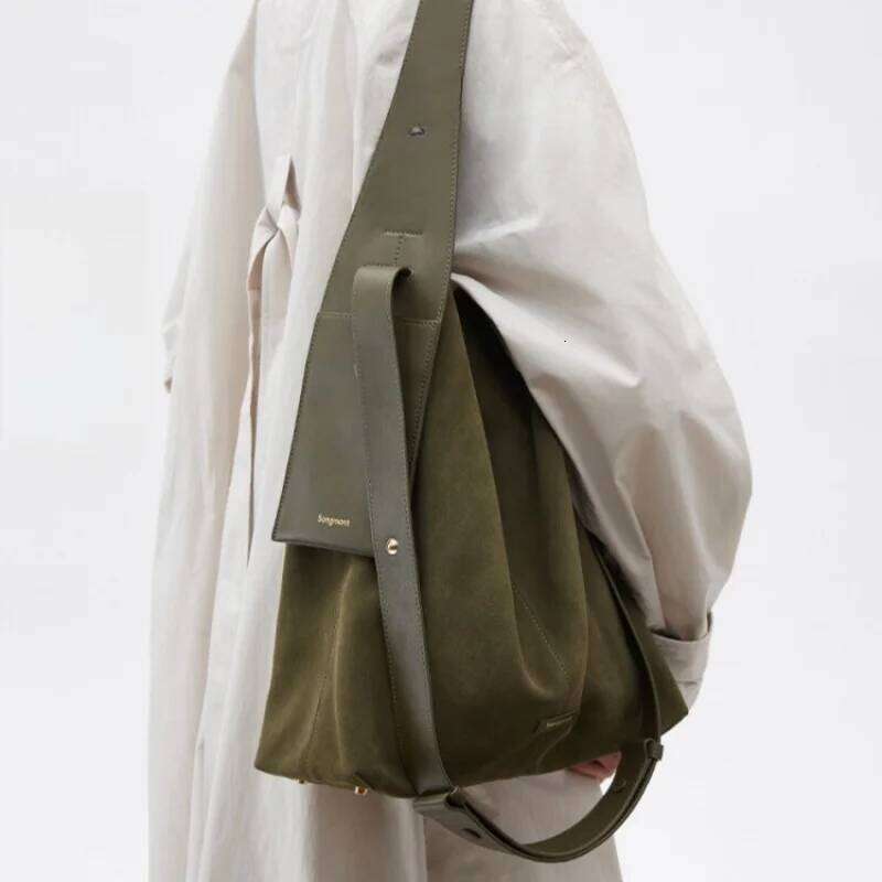 Suede Hanging Earrings Tote Single Shoulder Crossbody Slouchy Commuter Bucket Bag Bags Soft 250815