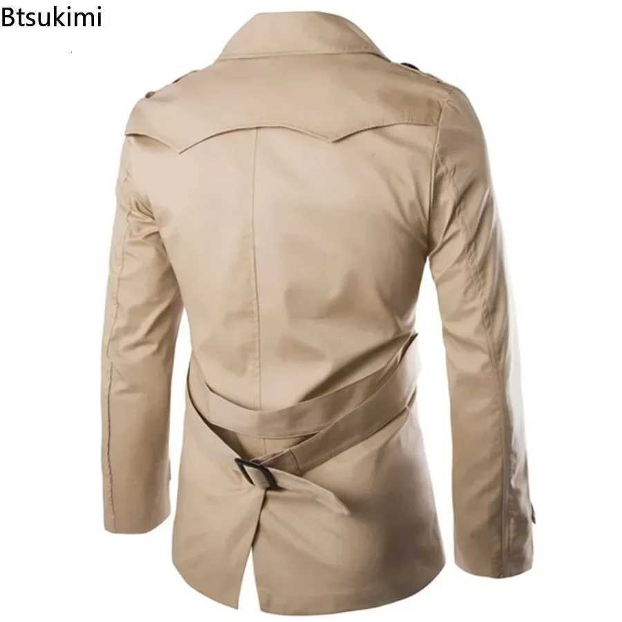 2025 England Style Mens Trench Coat Fashion Cotton Double-breasted Mid-length Jackets Boutique Windproof Coats Business Gentleman W250815