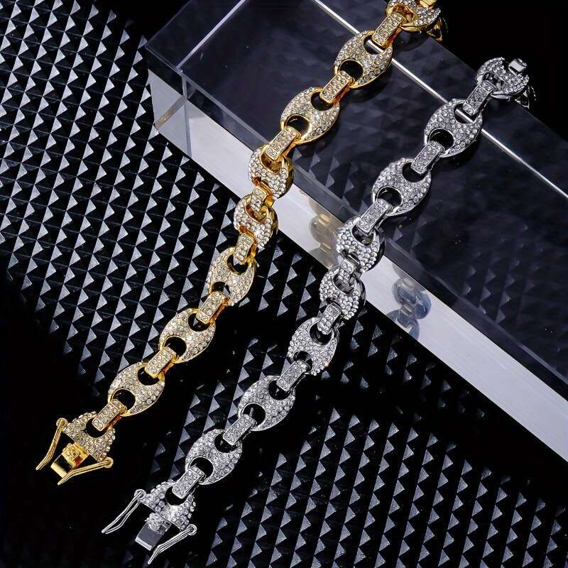 MOXI Hot-Selling Hip-Hop Rapper Personality Temperament High-End Non-Fading Copper Inlaid Zircon Bracelet