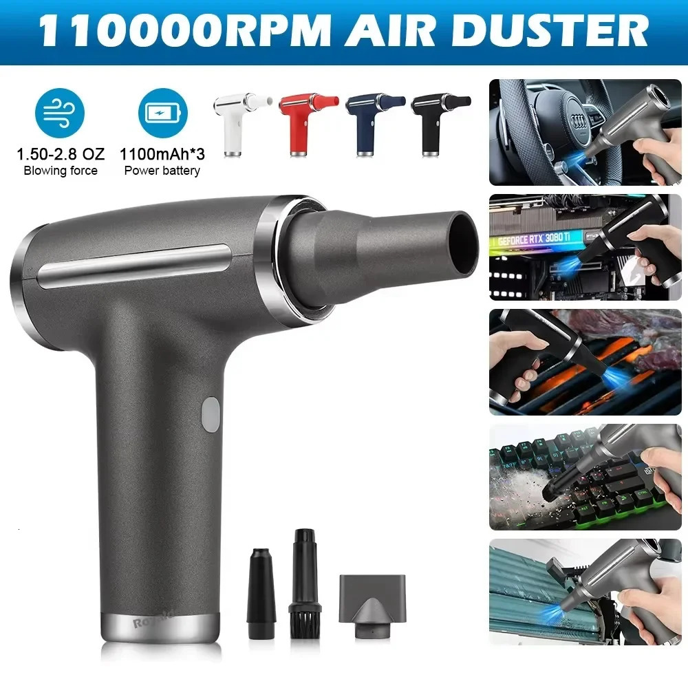 Mini Multifunctional Electric Air Duster Hair Dryer Poweful Cleaning Machine for Keyboard Car Vacuum Portable Wireless Handheld 250811