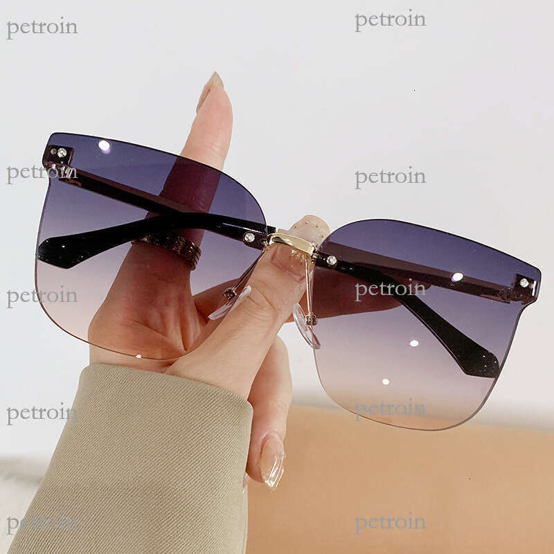 New Trendy Frameless High-End for Women TikTok Hot-Selling Fashion Ins UV Protection Sunglasses