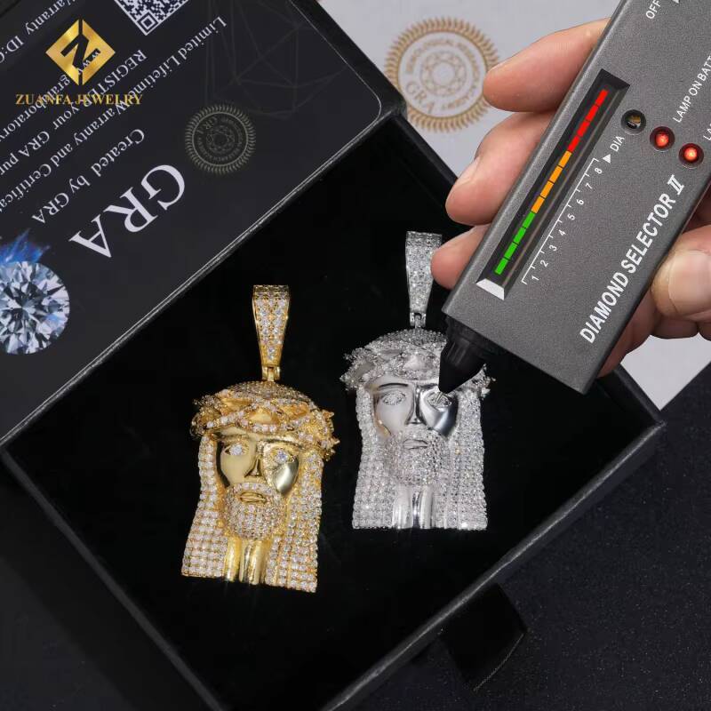 Hot Sale Custom GRA Certificate 925 Silver Jewelry Hip Hop Ice Out Diamond VVS Mossanite Jesus Pendant