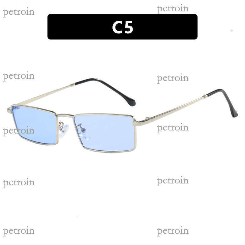 Metal Small Square Frame Sunglasses New Ins Fashion High-end Street Style Sunshade Glasses