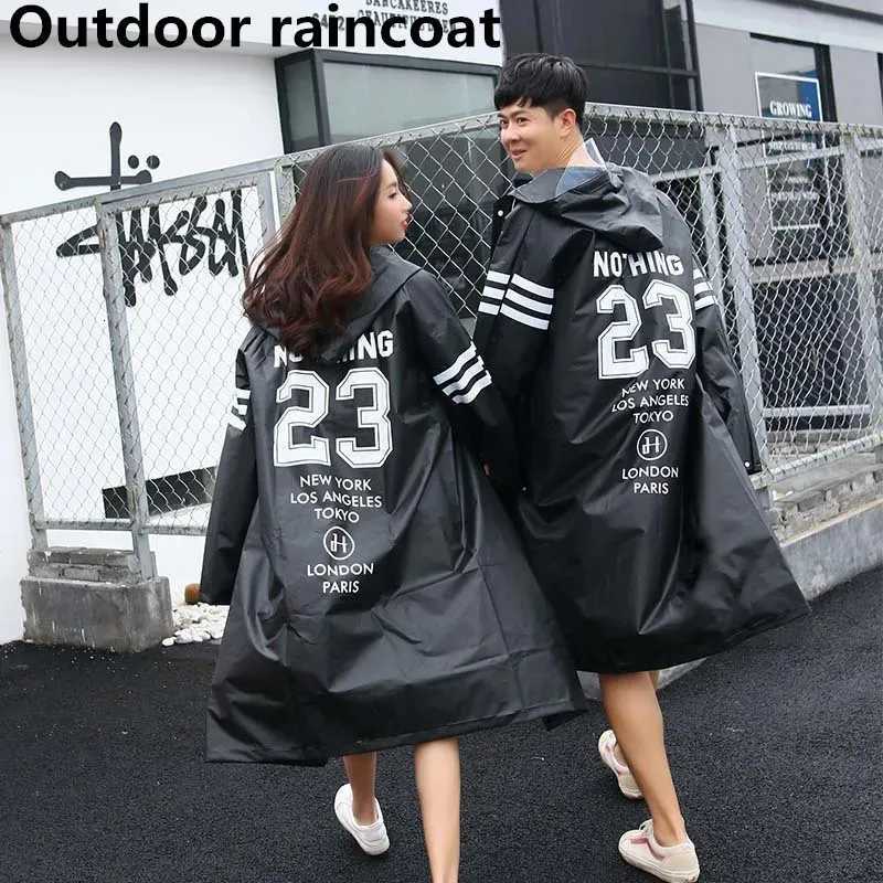Couple Raincoat Fashion Couple Raincoat EVA Mens and Womens Raincoat Transparent Mountaineering and Fishing Accessories Y250814